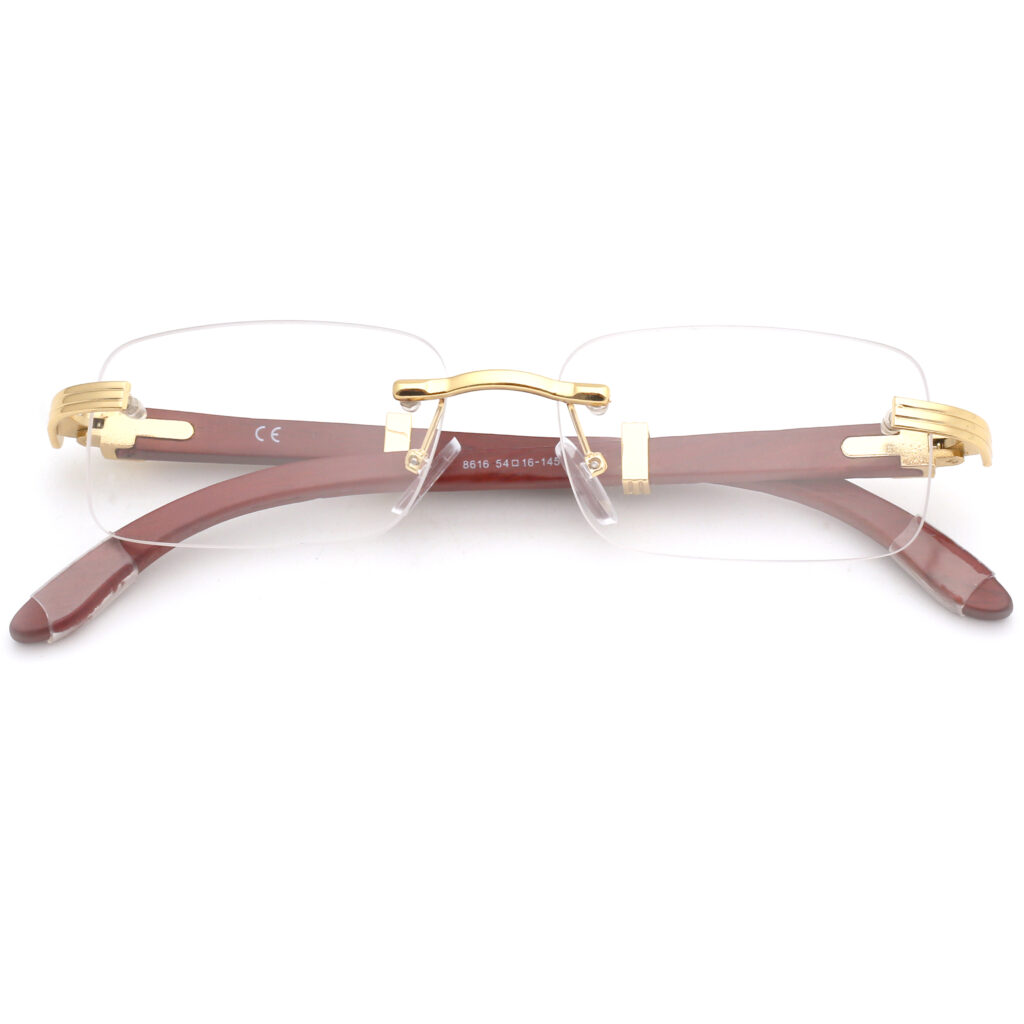 Jim Halo Retro Vierkante Zonnebril Premium Glas Lens Platte Metalen Eyewear Mannen Vrouwen, Gouden frame/gradiënt lichtbruine lens